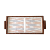 Ancient wood and glass tray