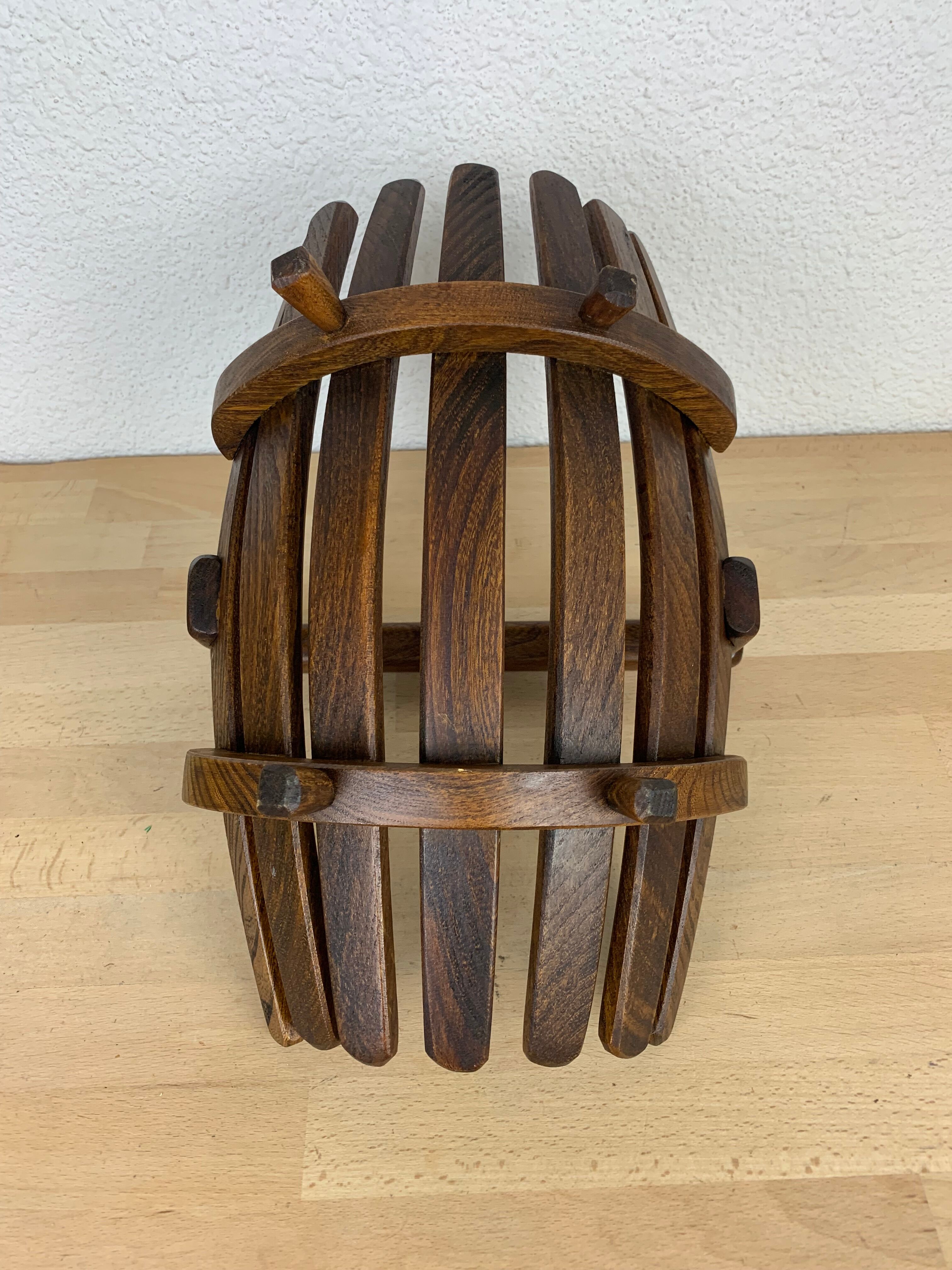 Brutalist wooden Scandinavian fruit basket