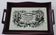 Old wooden bar tray with screen-printed mirror "Doubay Frères"
