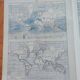 Old geographical map seas currents isobars isotherms Larousse