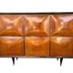 Mid-Century Wood and Brass Sideboard in the style of Paolo Buffa, Italy, 1950s