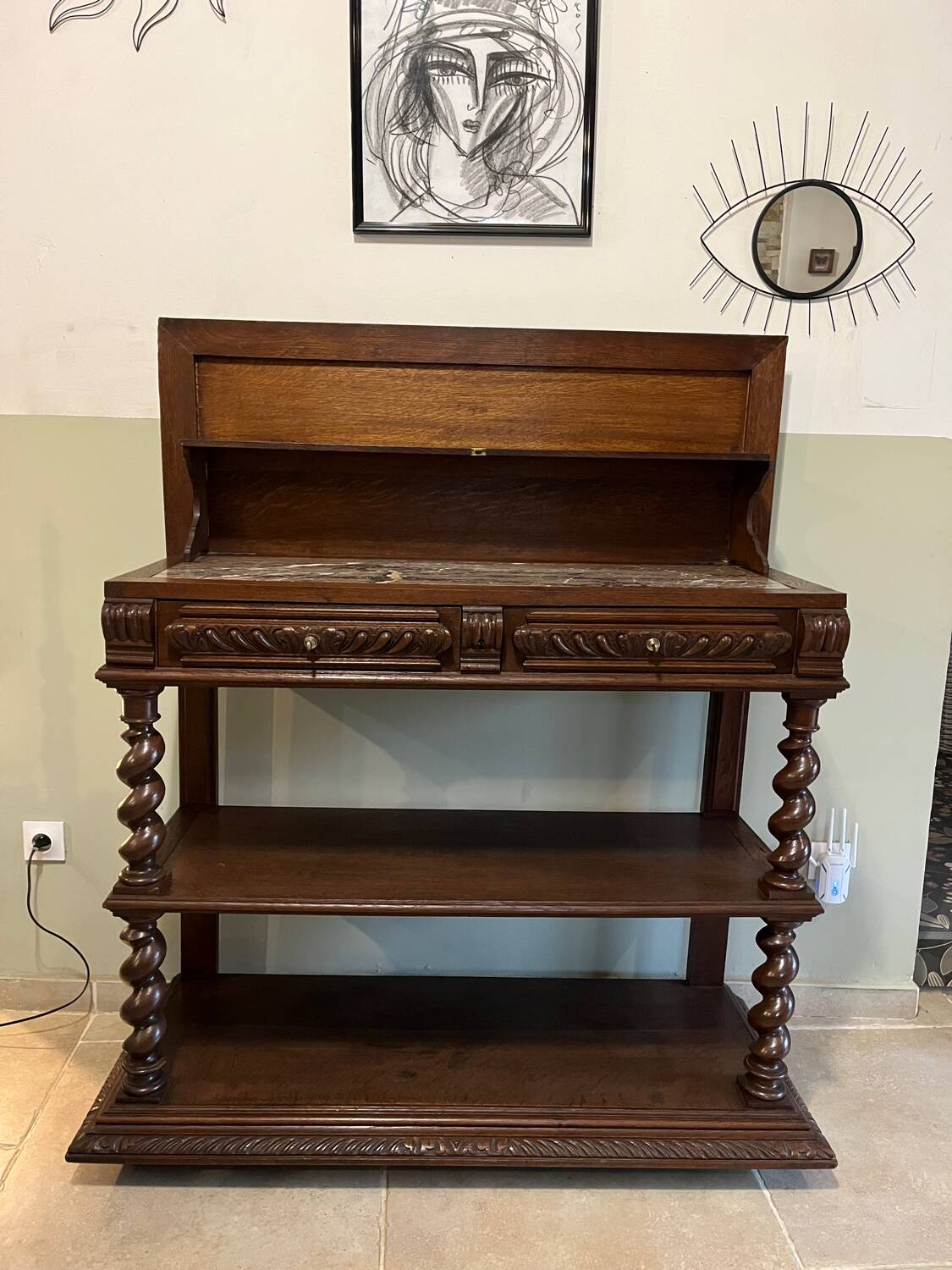 Console or turned wooden service table