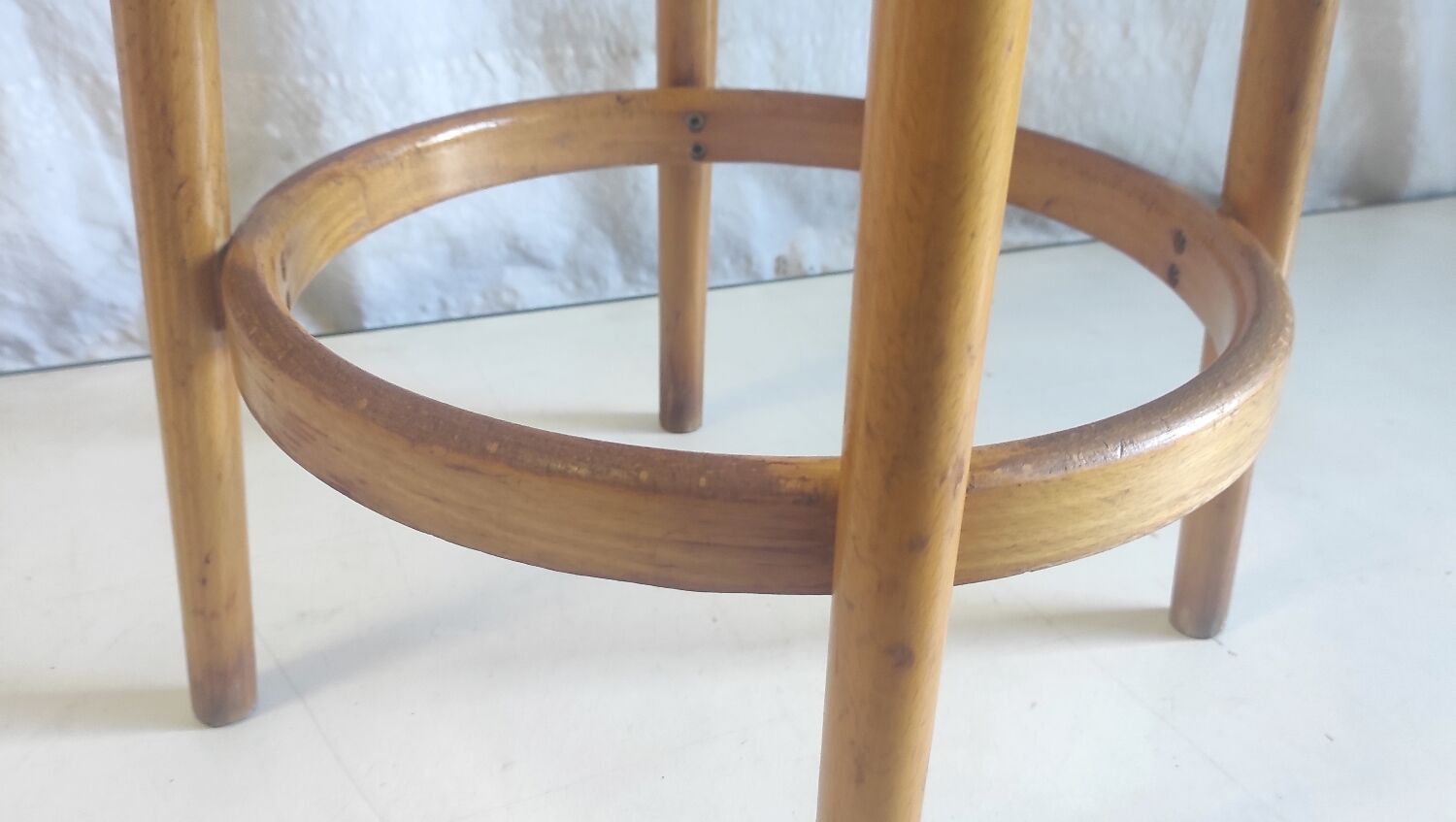 Tabouret de bar Baumann en bois massif années 50 60