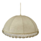 Suspension tissu broderie vintage crème / écru / beige