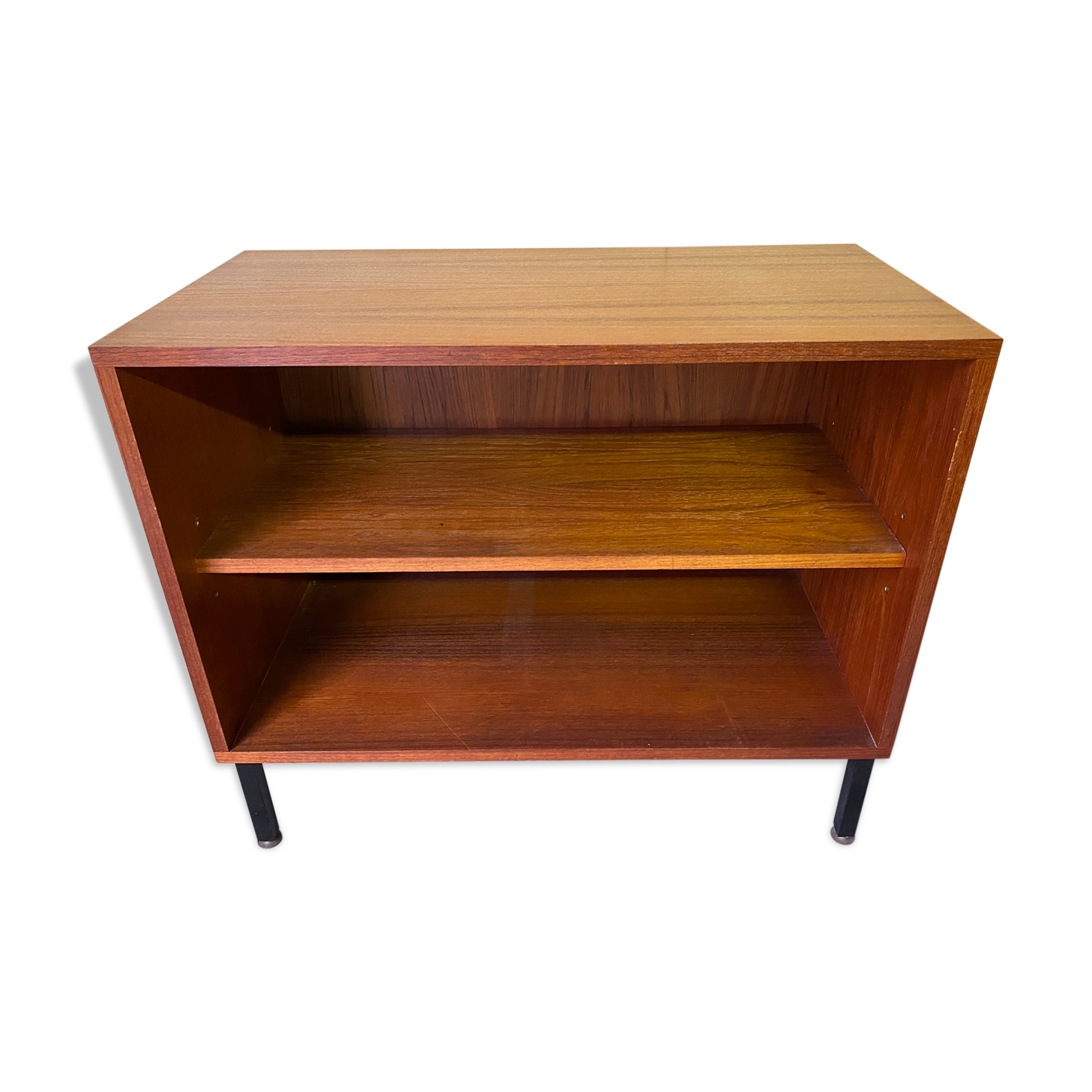 Sober vintage box furniture on adjustable metal feet