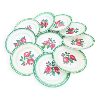 10 assiettes plates Digoin Sarreguemines 🇫🇷 Mireille