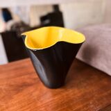 20th Century Elchinger Yellow And Black Vase