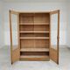 Armoire d'école vitrée en chêne 1960