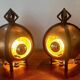 Paire de lampes art déco en dinanderie