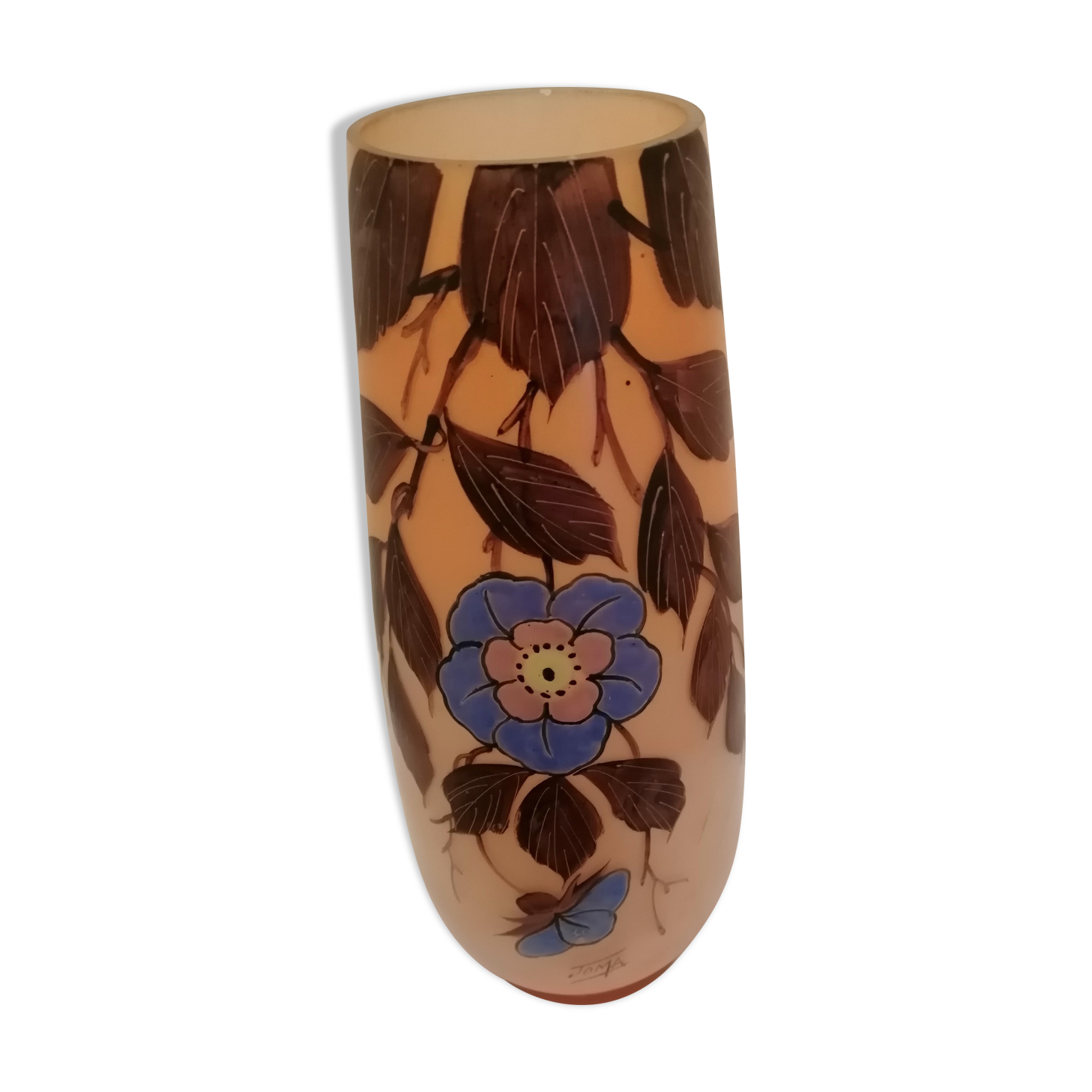 Old vase in colored glass 1