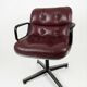 Charles Pollock Executive Armchair for Knoll Vintage Bordeaux Leather 1970