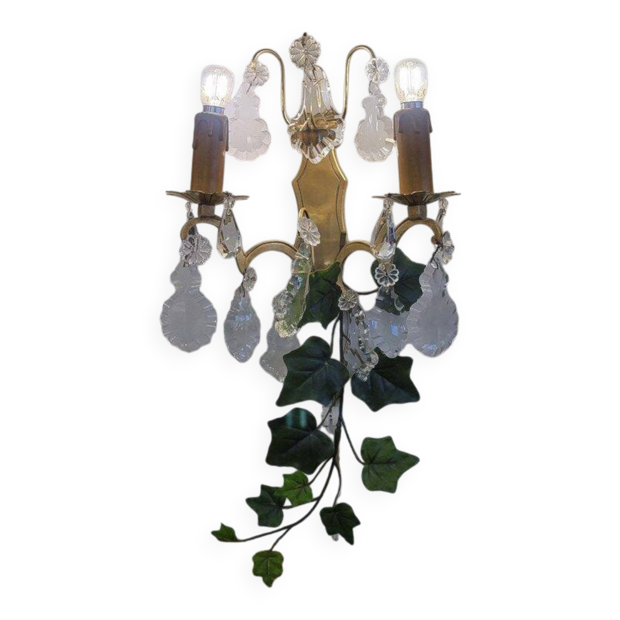 Pair of wall lights with pendants