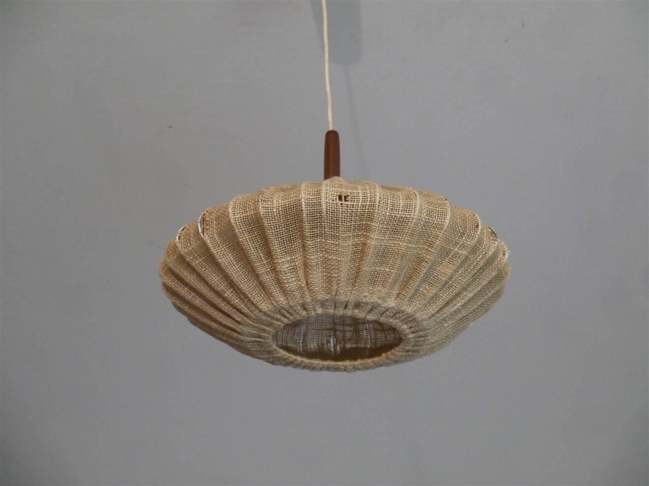 Danish cocoon suspension in teak and canvas 1950