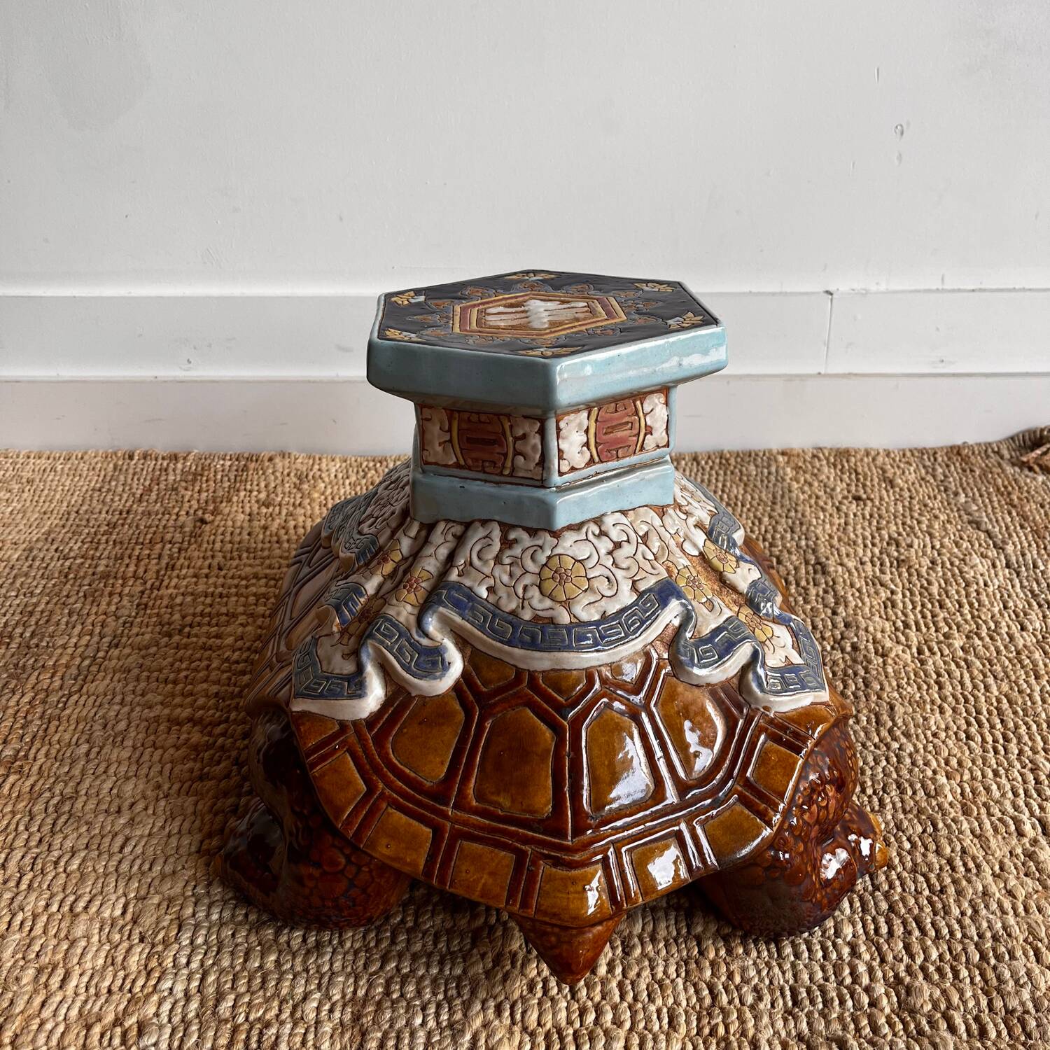 Ceramic plant stand porte plante Turtle