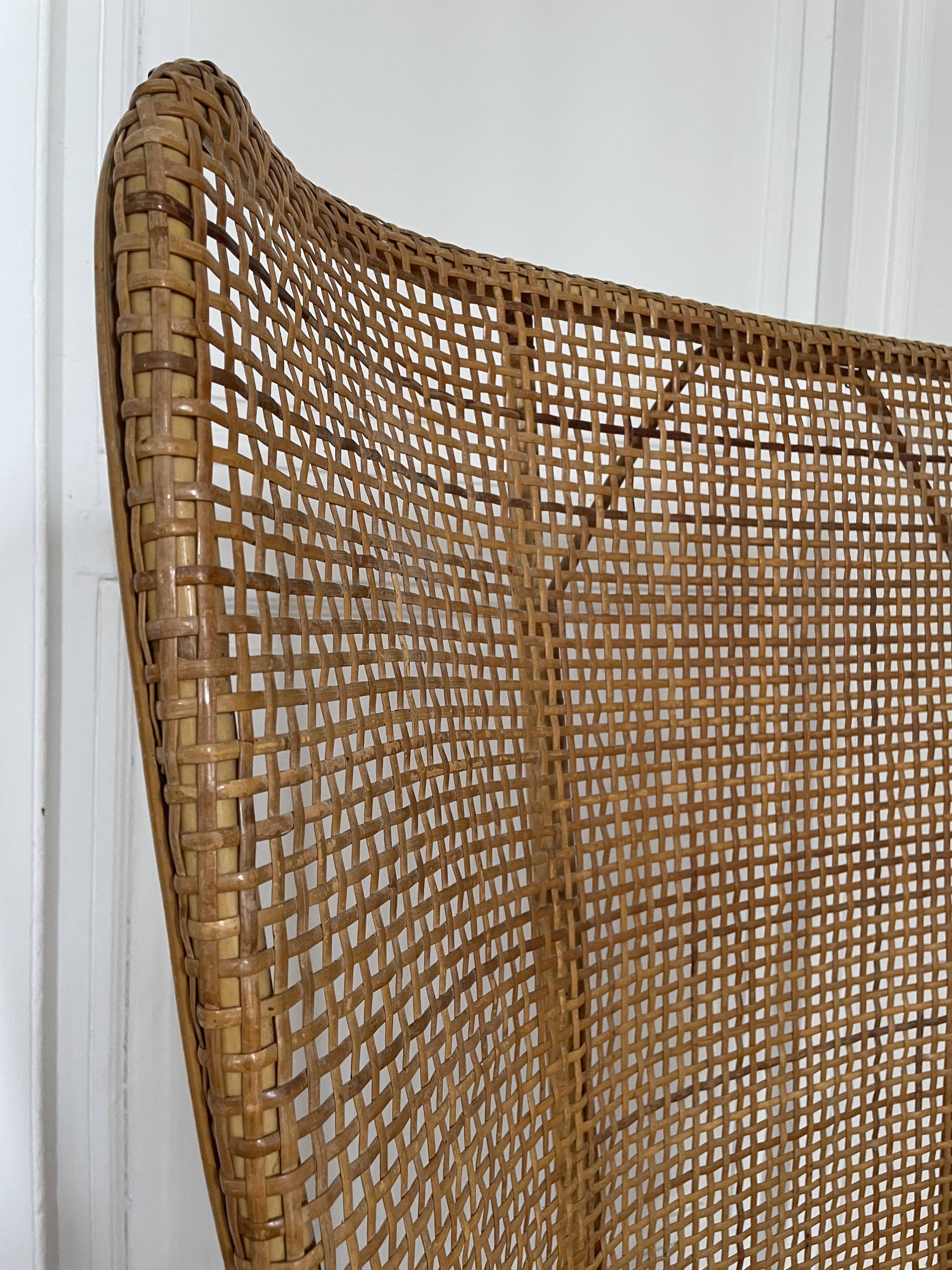 Vintage rattan and canning armchair