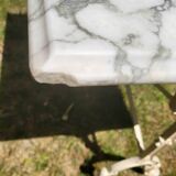 White Carrara marble bistro table circa 1900.