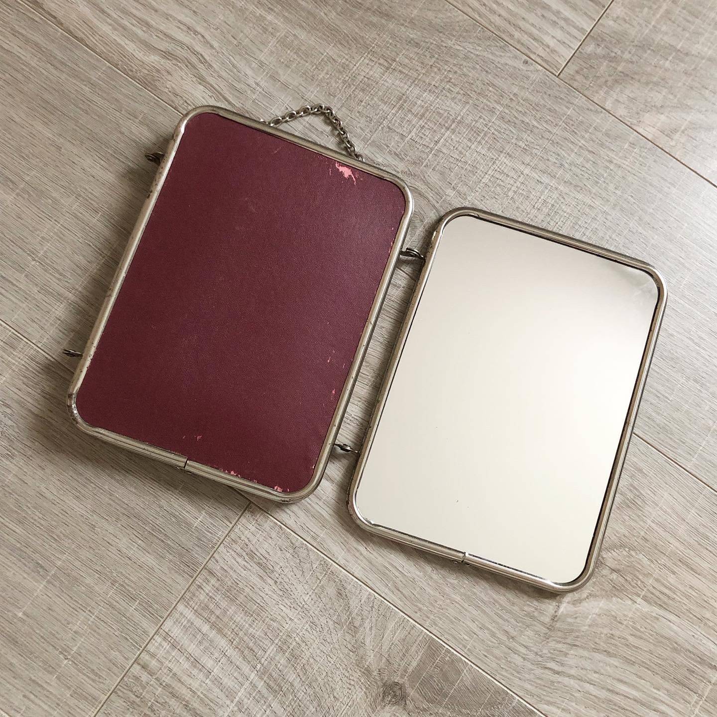 Vintage Triptych Barber Mirror