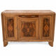 Large Art Deco buffet in walnut veneer and marble, 1930s