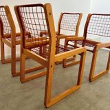 Lot of 4 Knut and Marianne Hagberg designer chairs for Ikea 1982 vintage metal and wood
