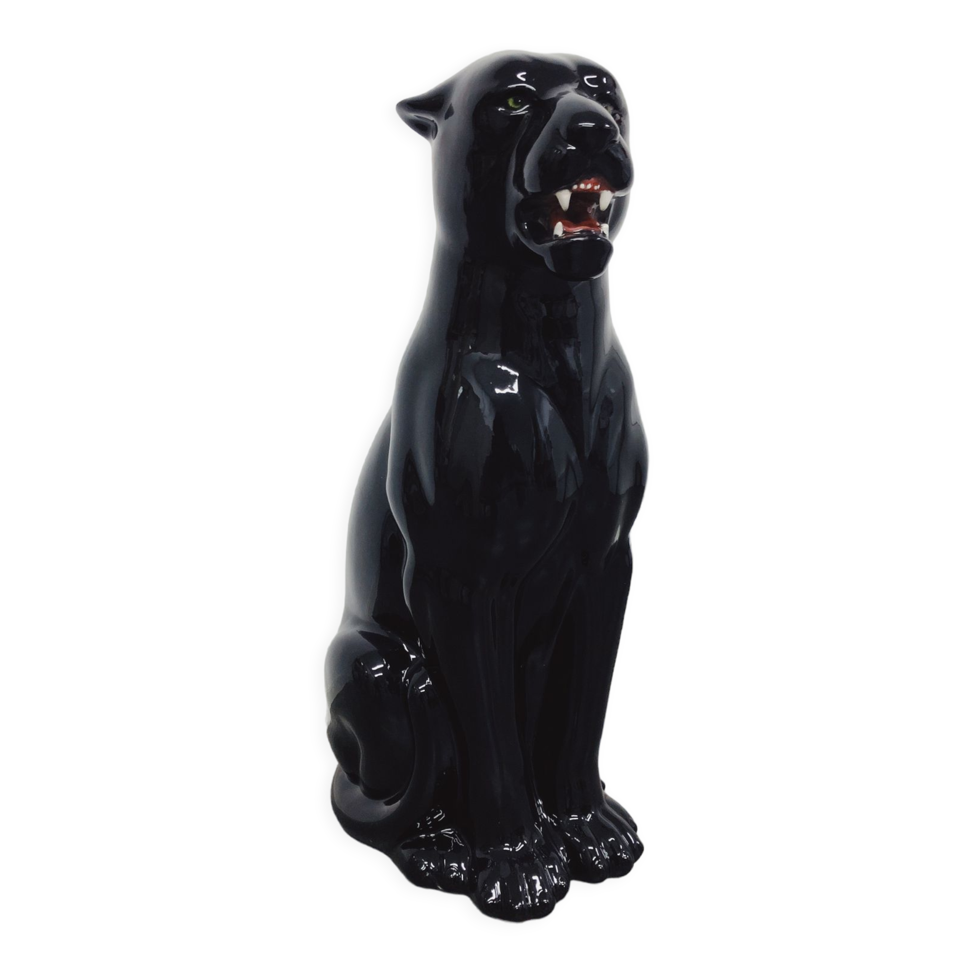 Black panther statue ceramic