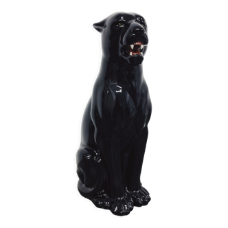 Black panther statue ceramic