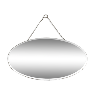 Bevelled oval mirror 61x33cm