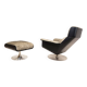 Fauteuil lounge Kaufeld Siesta 62 avec pouf par Jacques Brule