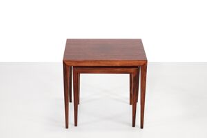 Set de 2 tables d'appoint en palissandre