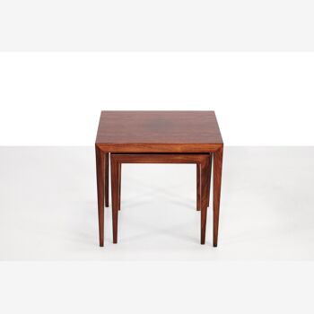 Set of 2 rosewood side tables by Severin Hansen for Haslev