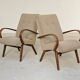 Pair of grey mottled armchairs by Jaroslav Smidek for TON Bystrice