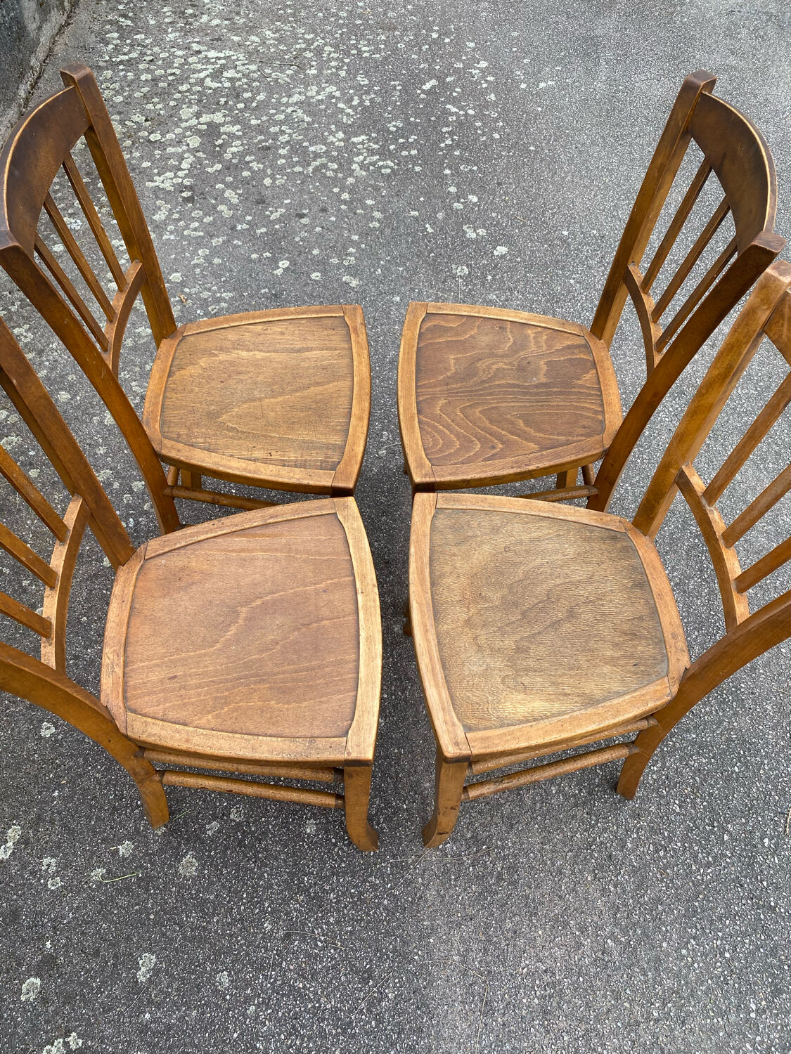 Set de 4 chaises en hêtre bistrot