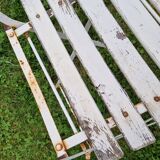 Pair of metal and wood garden chairs