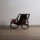Liceu de Artes e Oficios rocking chair with ottoman, Brazil 1960s