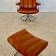 Vintage retro Ekornes Stressless reclining lounge chair & stool 1960s