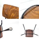 Chaise vintage Pagholz Ahrend Cirkel années 60 assise chêne piètement métal