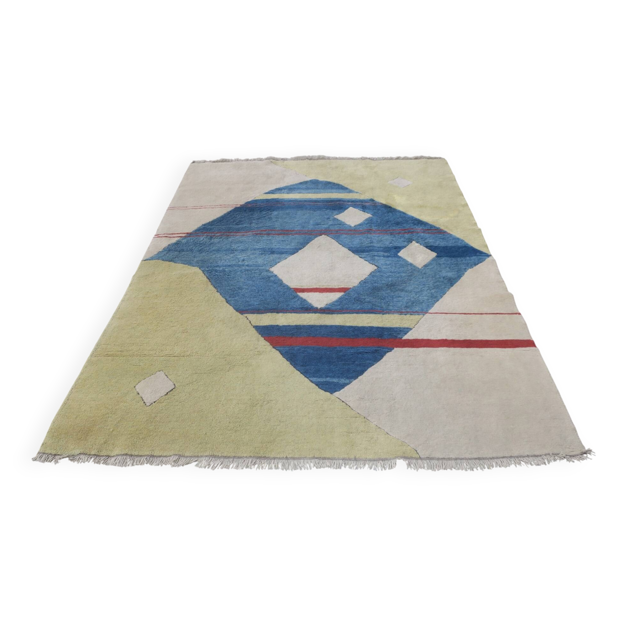 Tapis Bauhaus noué à la main, années 1970