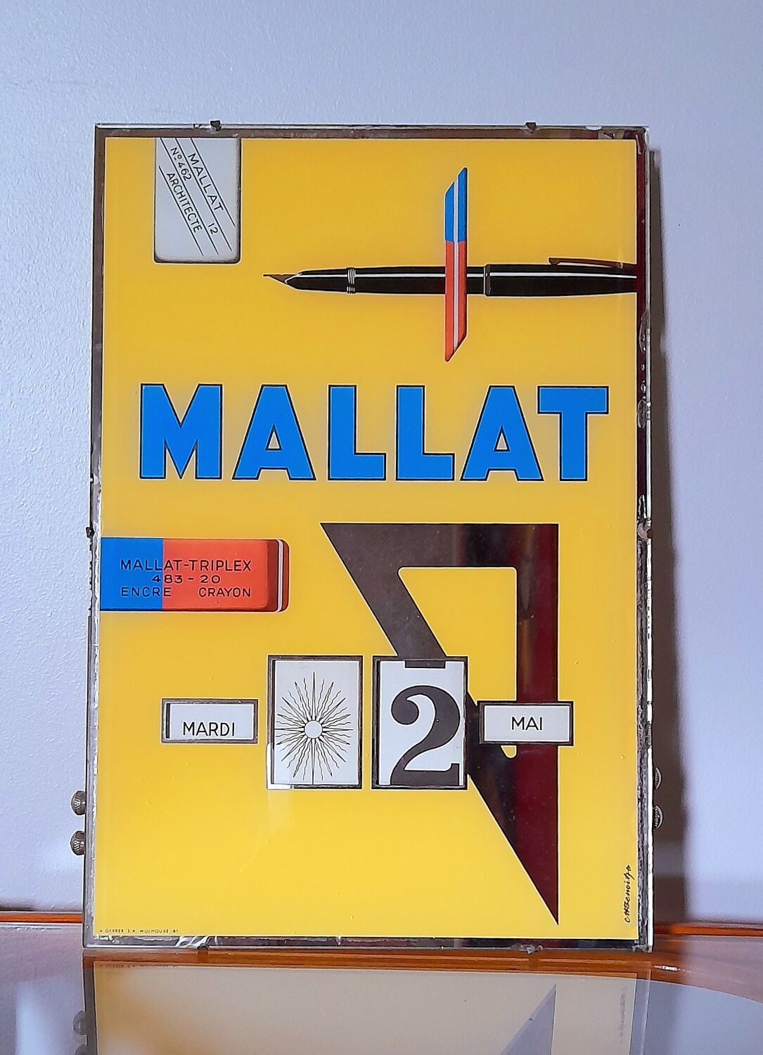 Calendrier perpétuel en vitrophanie 60s