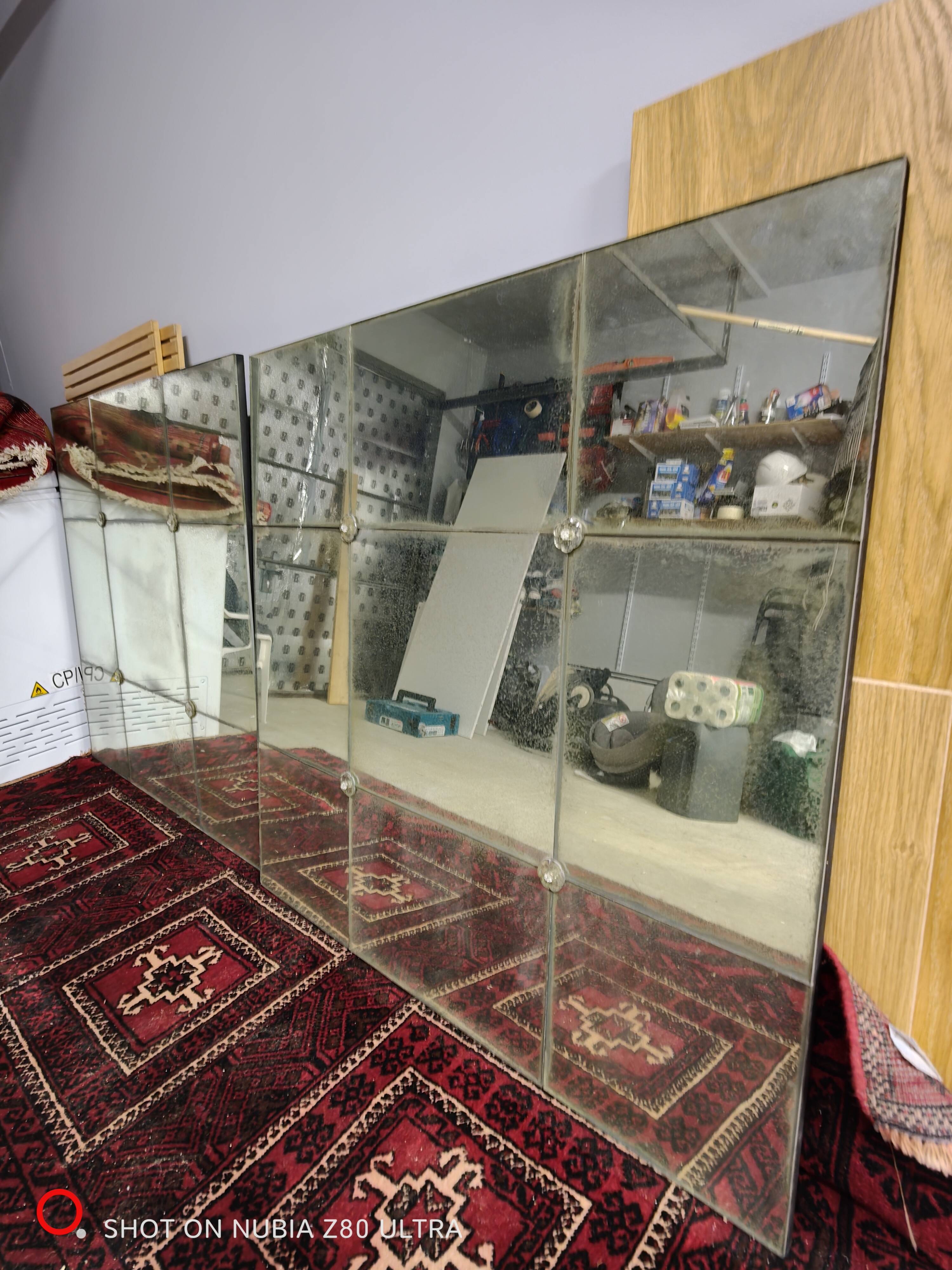 Miroir Industriel Verrière avec Patine Antique – Pièce Unique