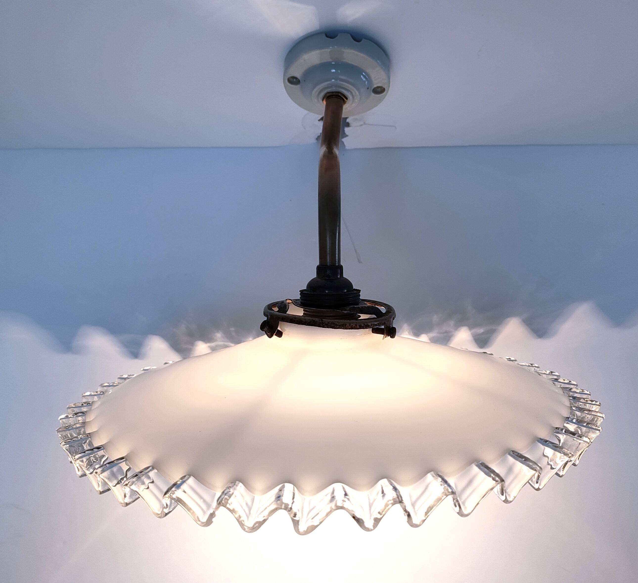 Opaline porcelain brass wall light early 20th century