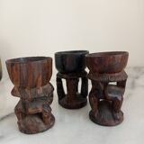 Artisanal wooden egg cups