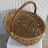 Panier en osier poignée bois