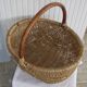 Wicker basket wooden handle