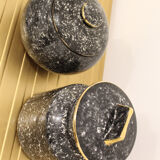 Pair of Vicentina ceramic vases, hand-decorated, Italy 1970'