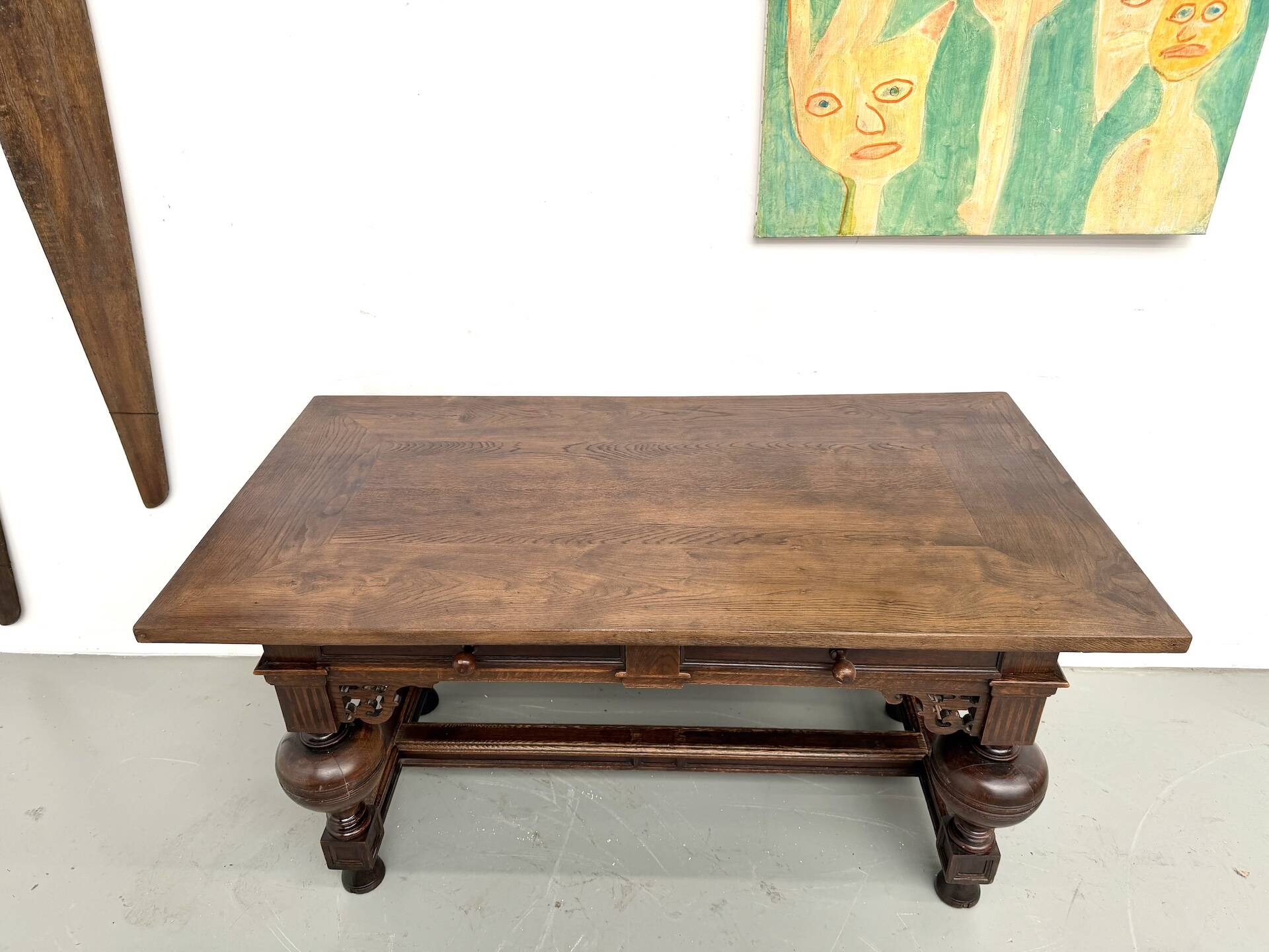 Neo-Renaissance desk in solid oak, circa 1900