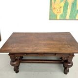 Neo-Renaissance desk in solid oak, circa 1900