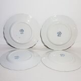 Set of 4 dessert plates in earthenware of St Amand model Regency, iron earth