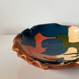 Abstract glazed ceramic fruit bowl / bowl / fruit basket