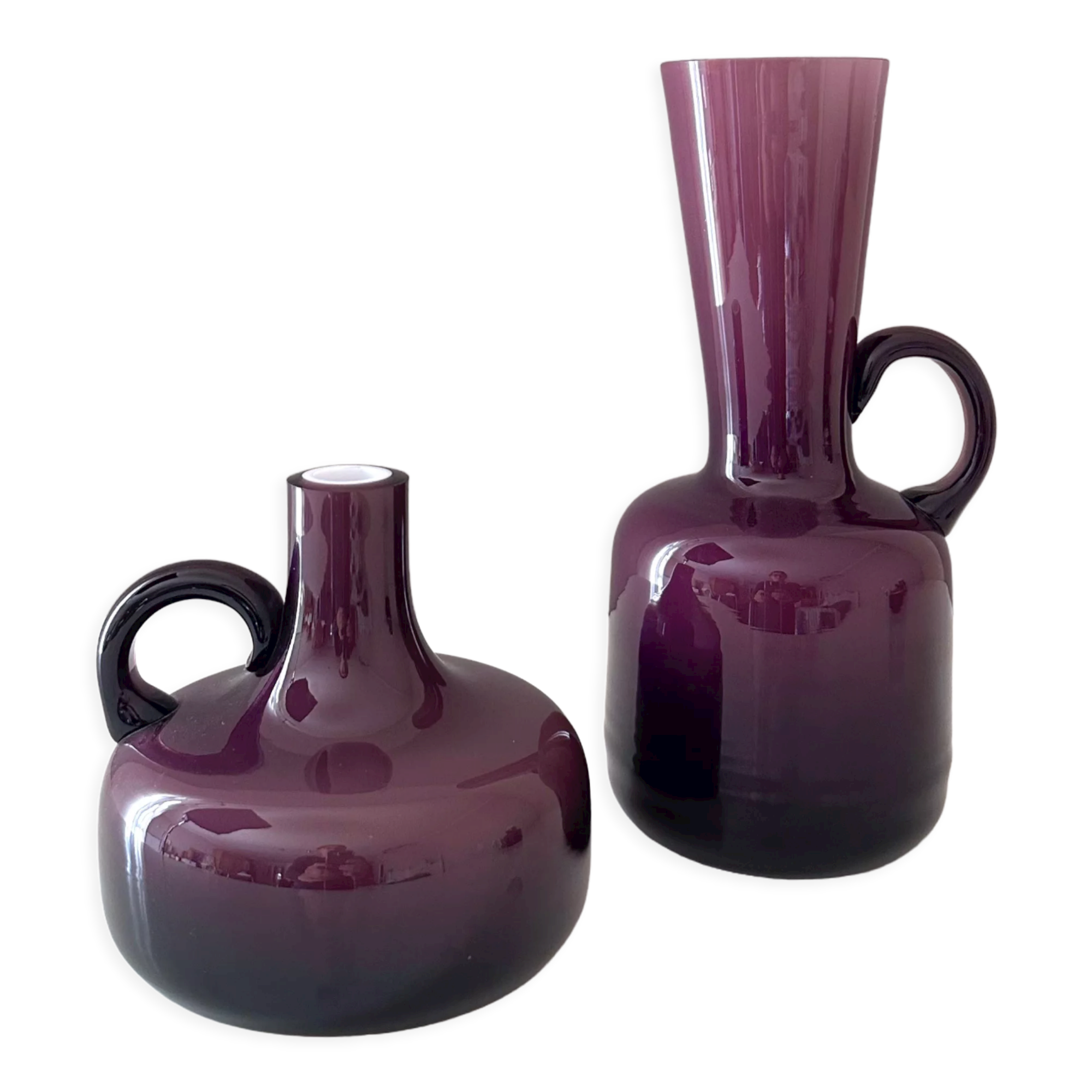 Friedrich Glass Vases, Pop Art Glass Vase, purple, Midmodern 60s, Home Decor