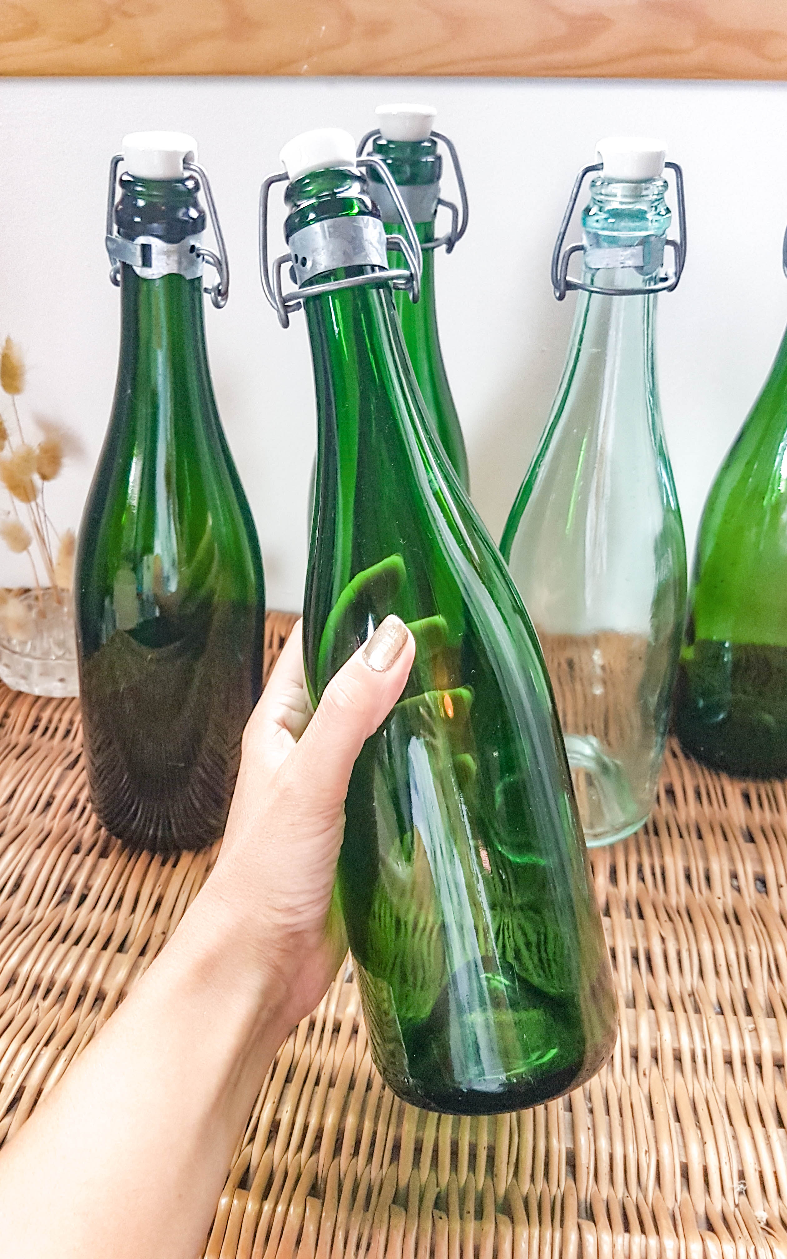 Vintage bottle with porcelain stopper