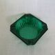 Emerald green glass ashtray, Arques crystal glassware.